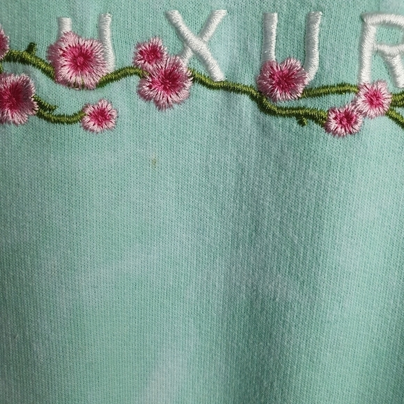 BLIND ROOSTER Embroidered Luxury Ocean‎ Wave Crewneck Sweater Teal Men's Size M - Picture 11 of 11